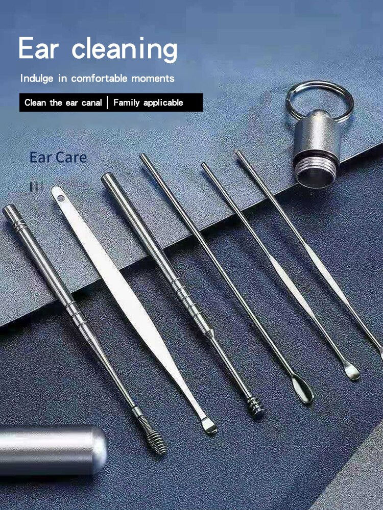 Thumbnail: 12 Piece Earpick Stainless Steel Ear Digging Tool Set Spiral Wax Remover For Per