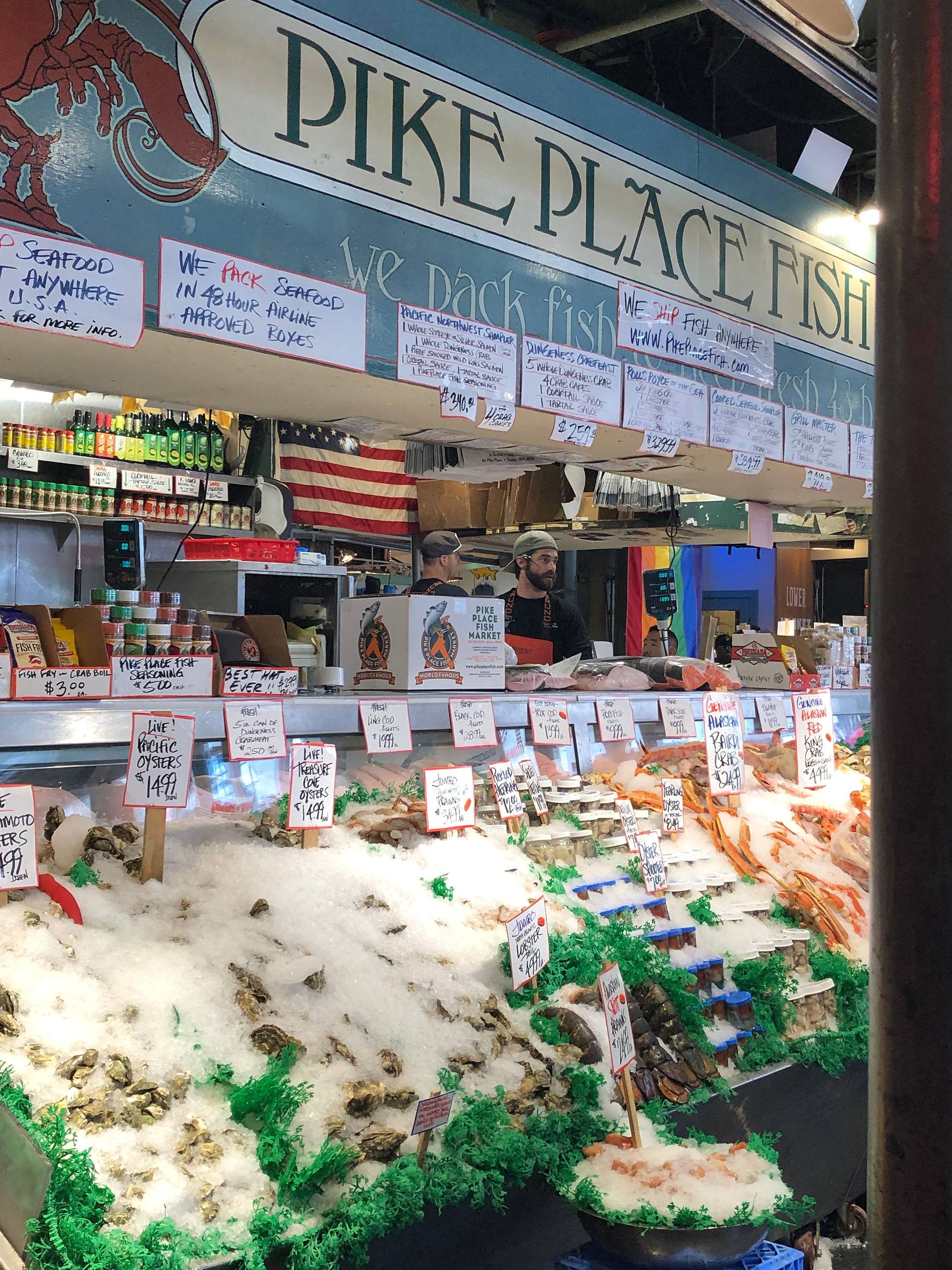 Fish counter at Pikes Place Market
