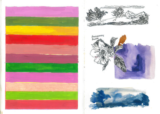 Pomegranate blossoms and some trees