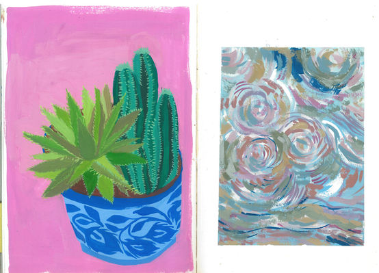 Succulents and stormy skies