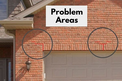 Brick wall with 'Problem Areas' highlighted