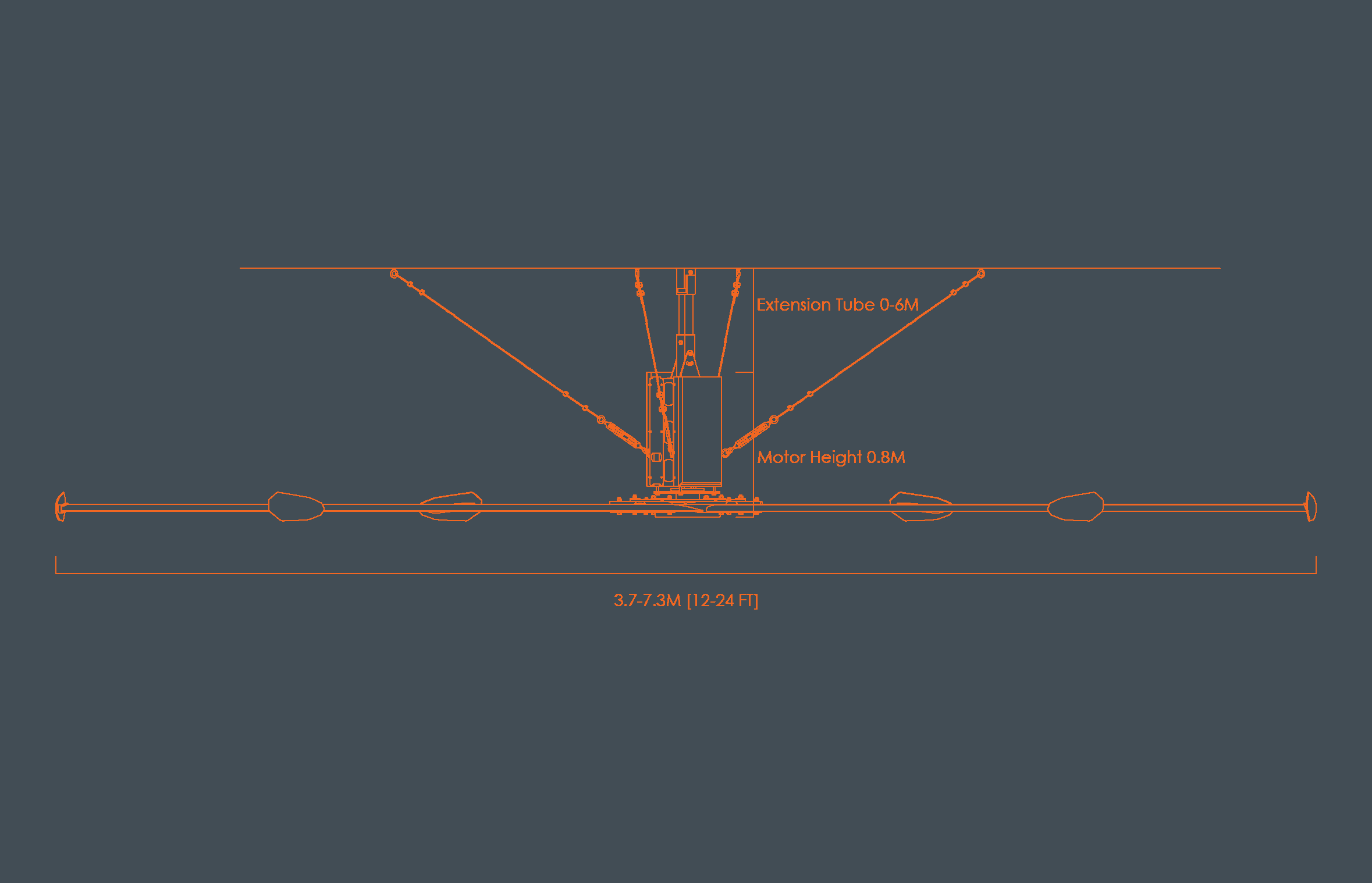 HVLS fan sectional drawing