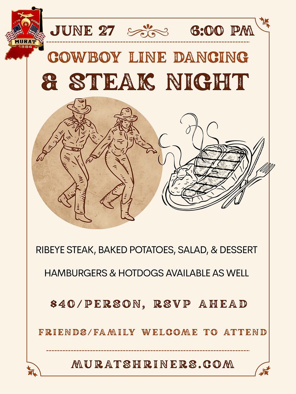 Cowboy Line Dancing & Steak Night