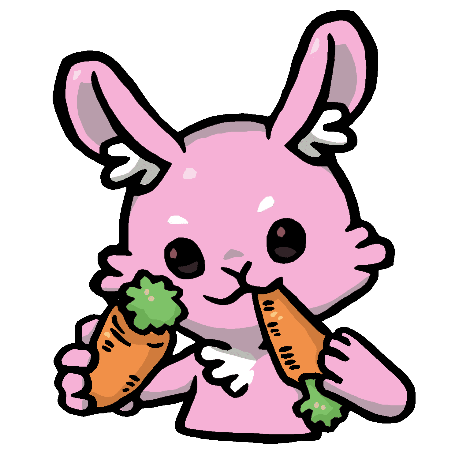 にんじんを食べるルナのイラスト