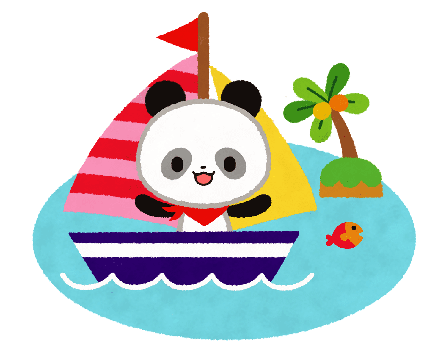 ヨットに乗るリーリーのイラスト
