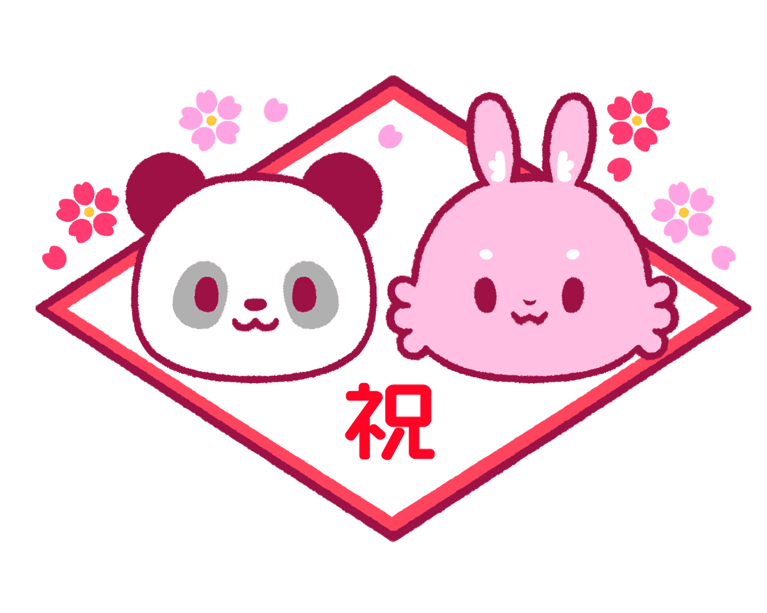 紅白饅頭になったCNPのイラスト