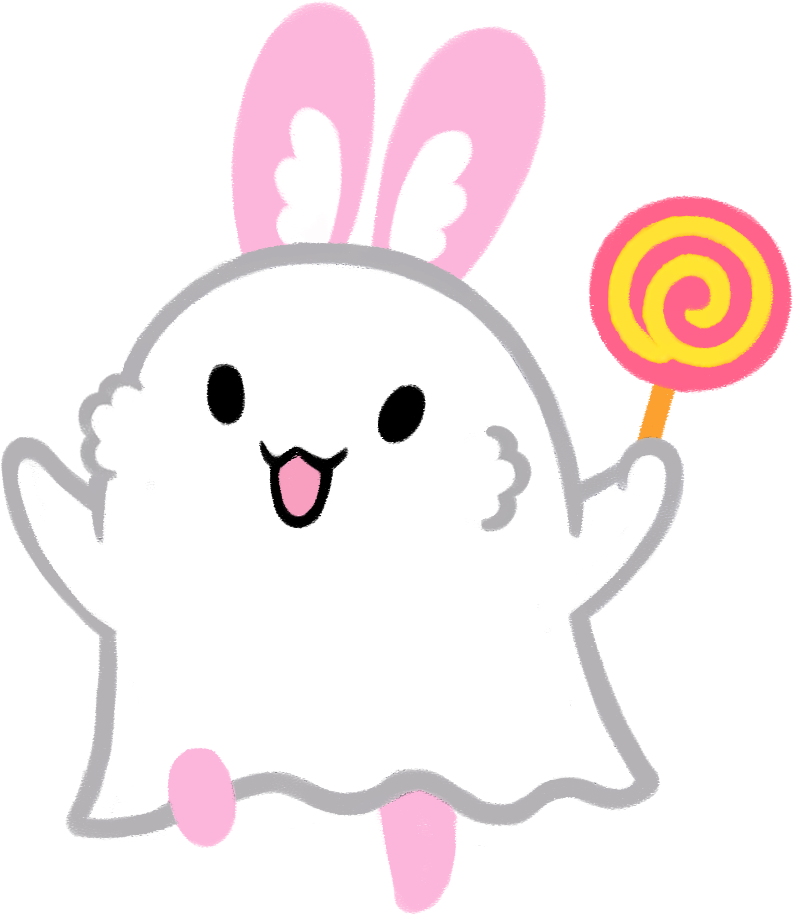 ハロウィンの仮装をするルナのイラスト