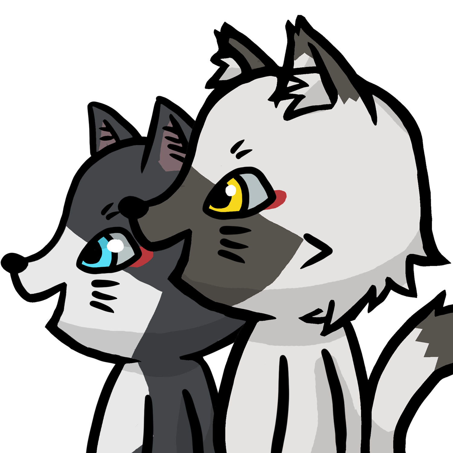 並んでいるトワとセツナのイラスト