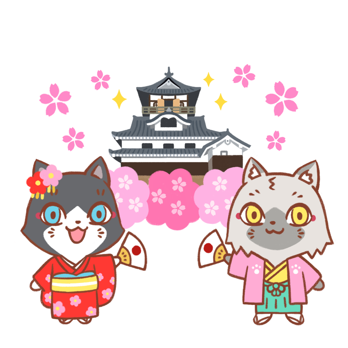 城の日をお知らせするトワとセツナのイラスト