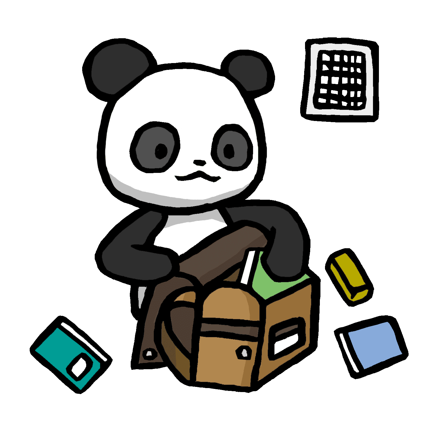 持ち物を準備するリーリーのイラスト