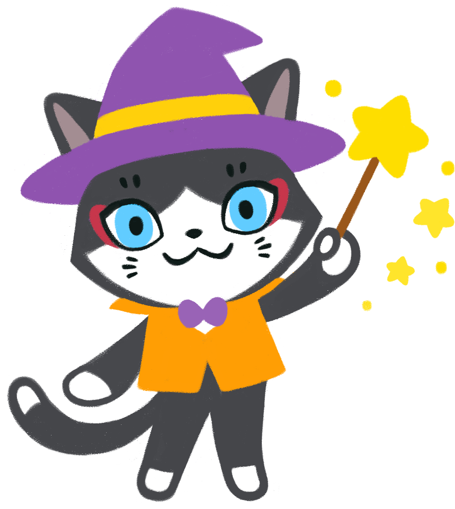 ハロウィンの仮装をするCNPのイラスト