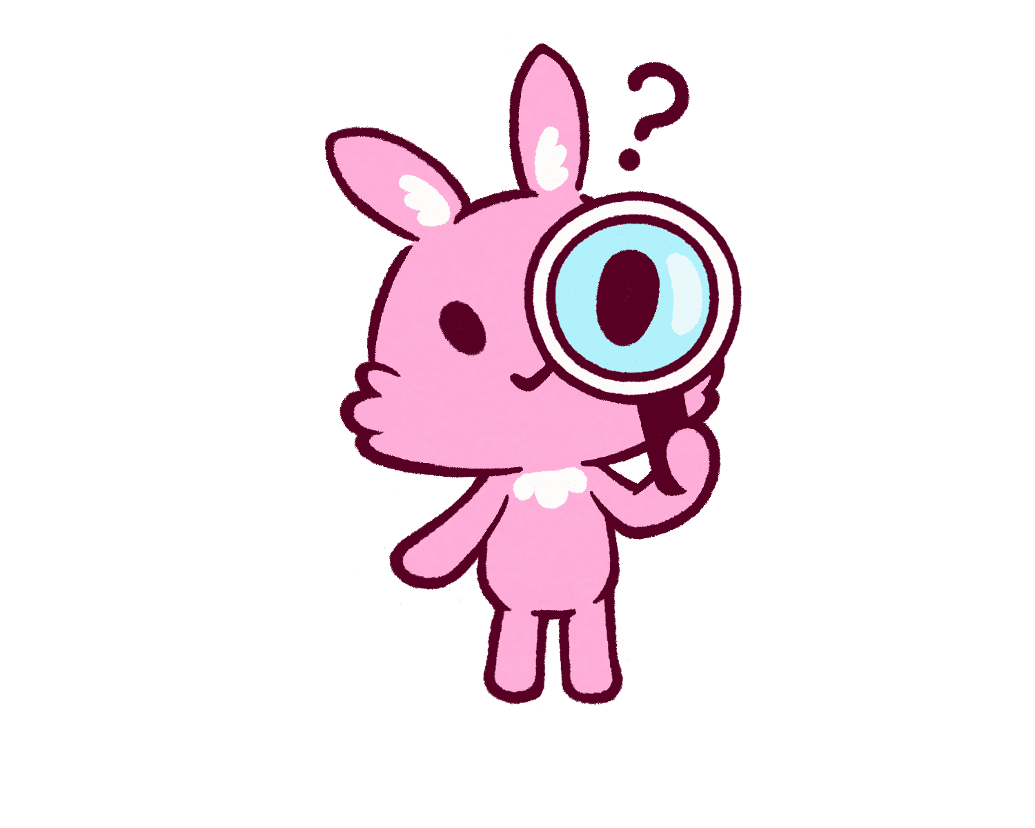 何かを調べるルナのイラスト