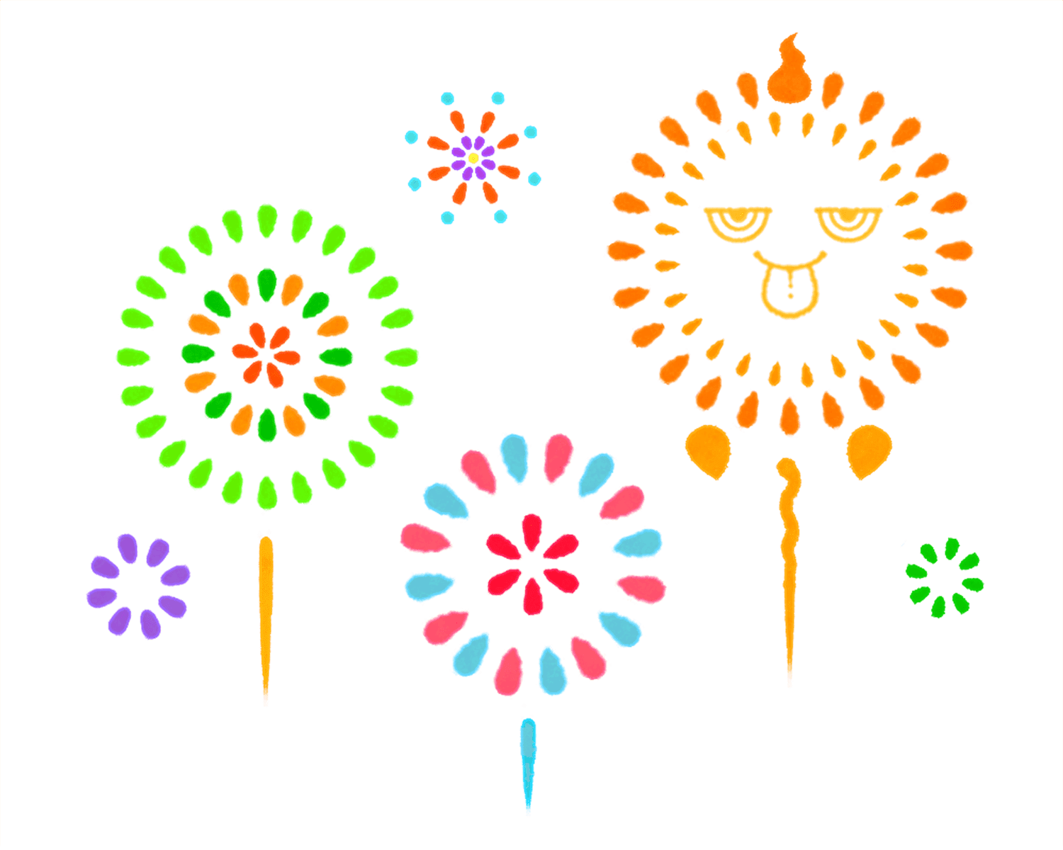 花火になったミタマのイラスト