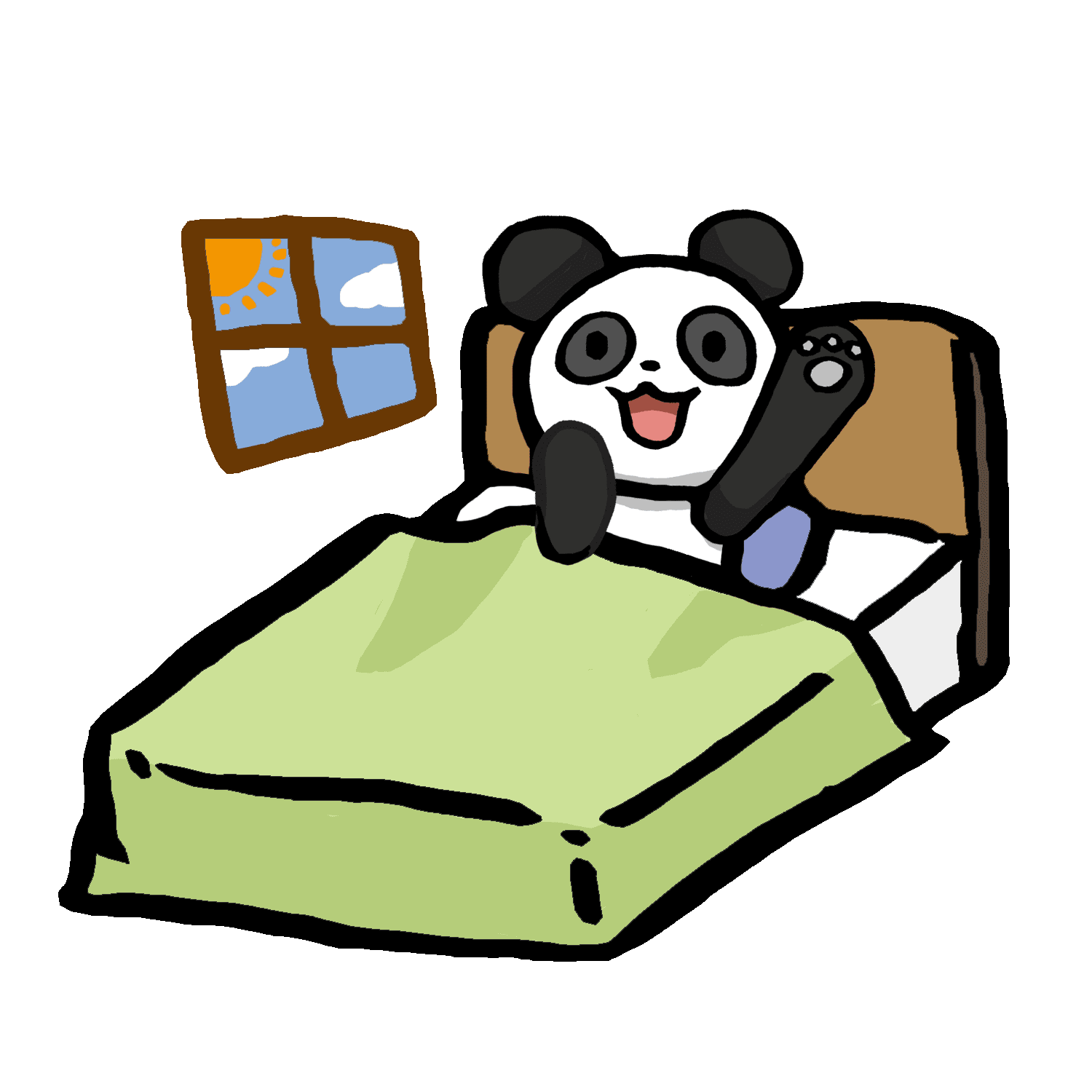 朝になり目覚めたリーリーのイラスト
