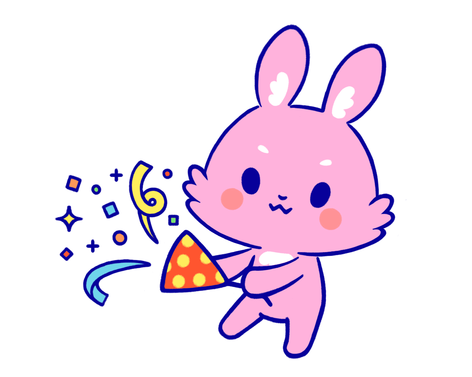 お祝いをするルナのイラスト