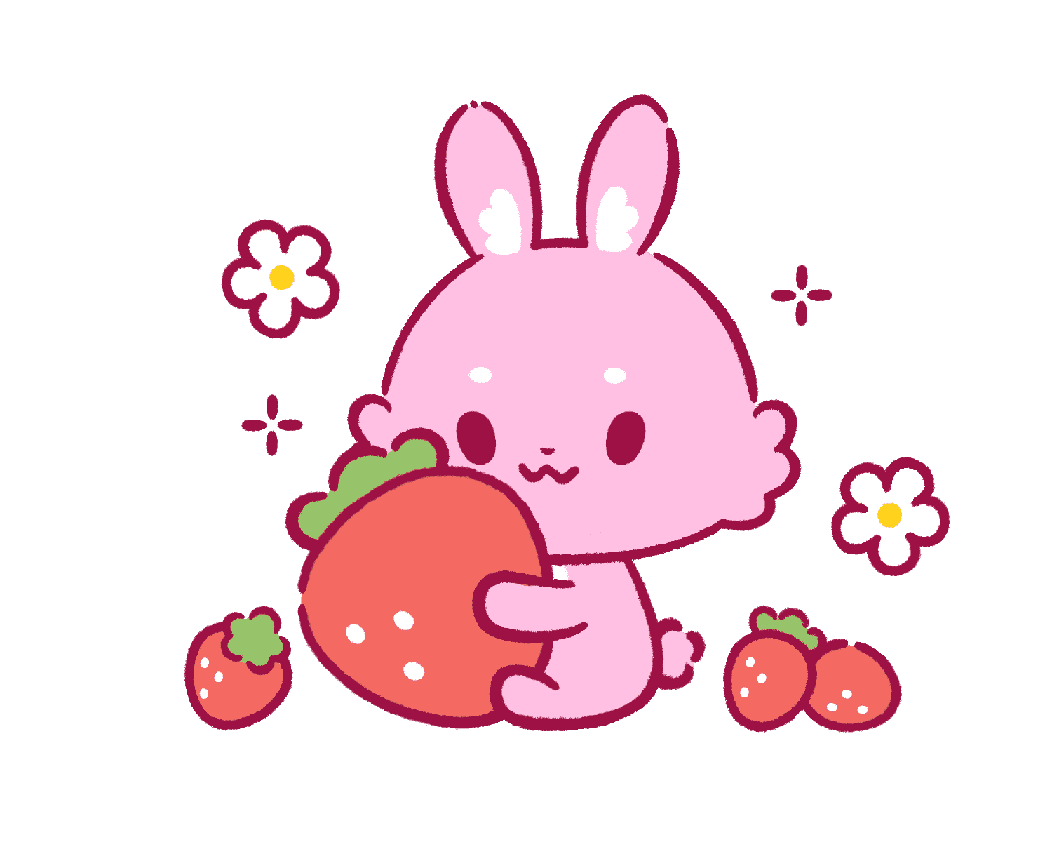 いちごとルナのイラスト