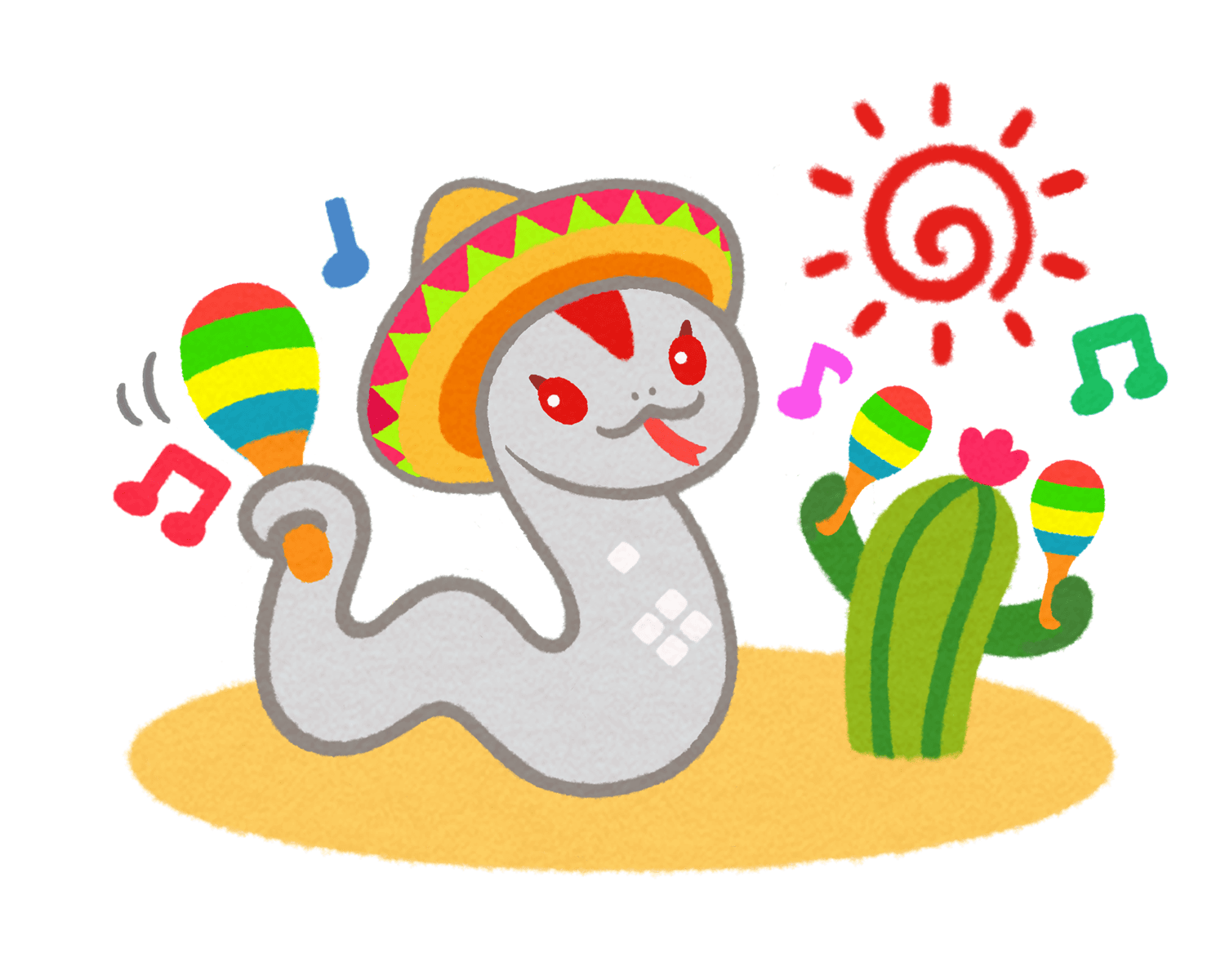 マラカスを持つオロチのイラスト