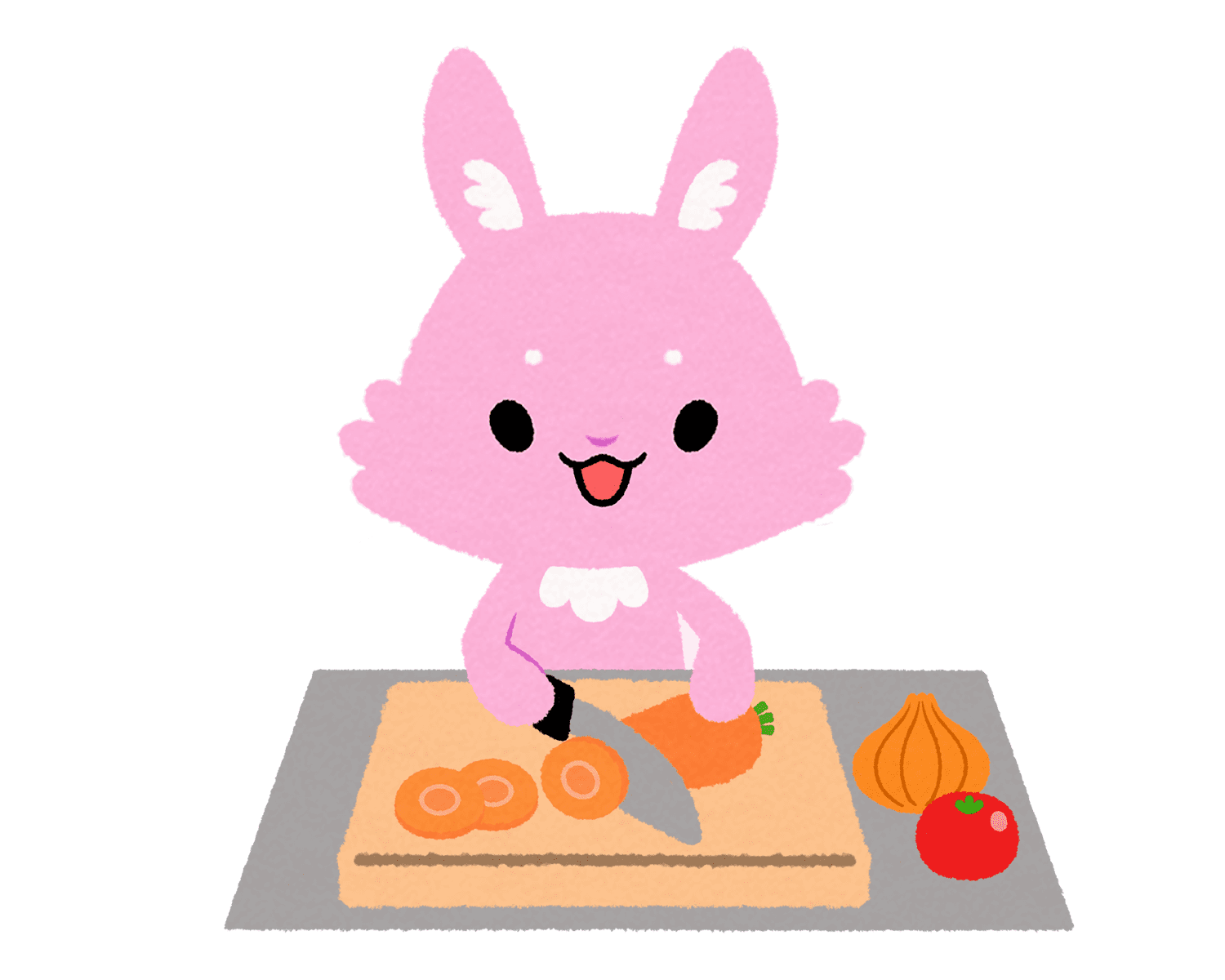 料理をするルナのイラスト