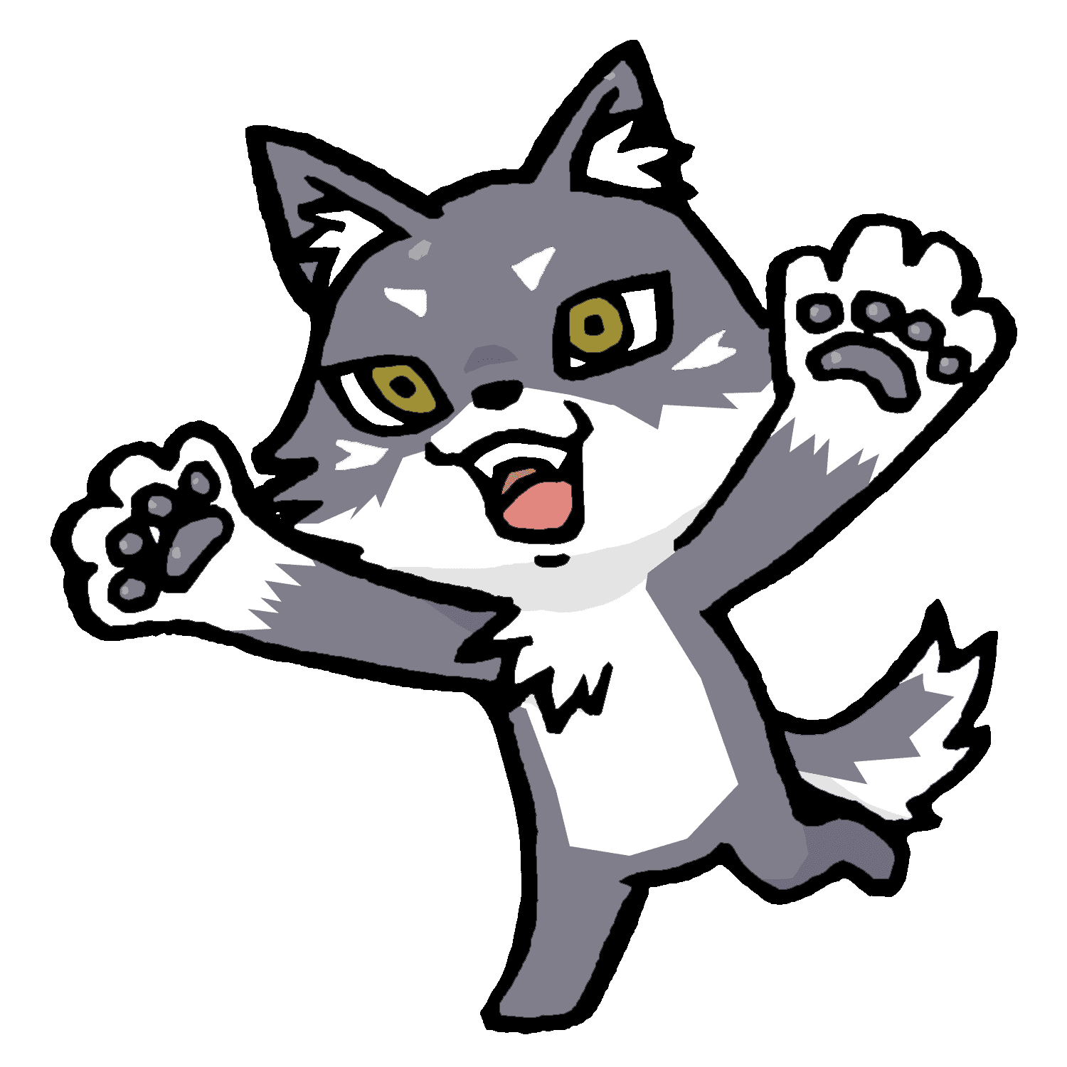 走るマカミのイラスト