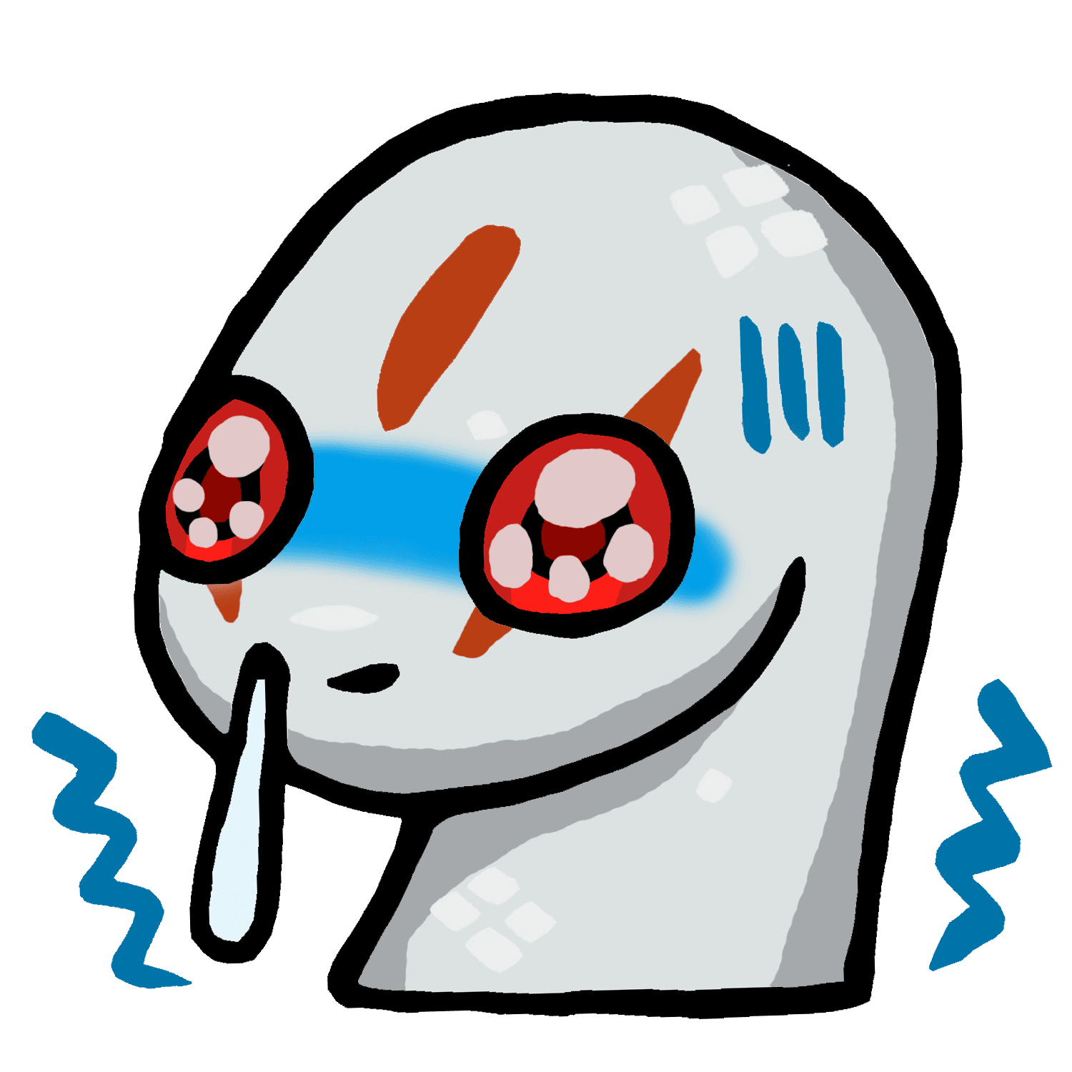 悪寒に苦しむオロチのイラスト