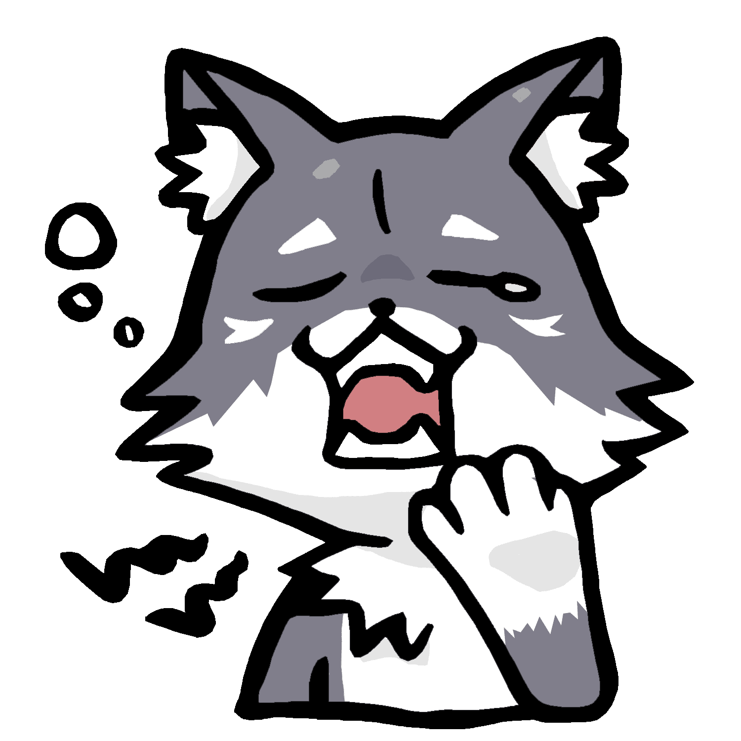 あくびが出るマカミのイラスト