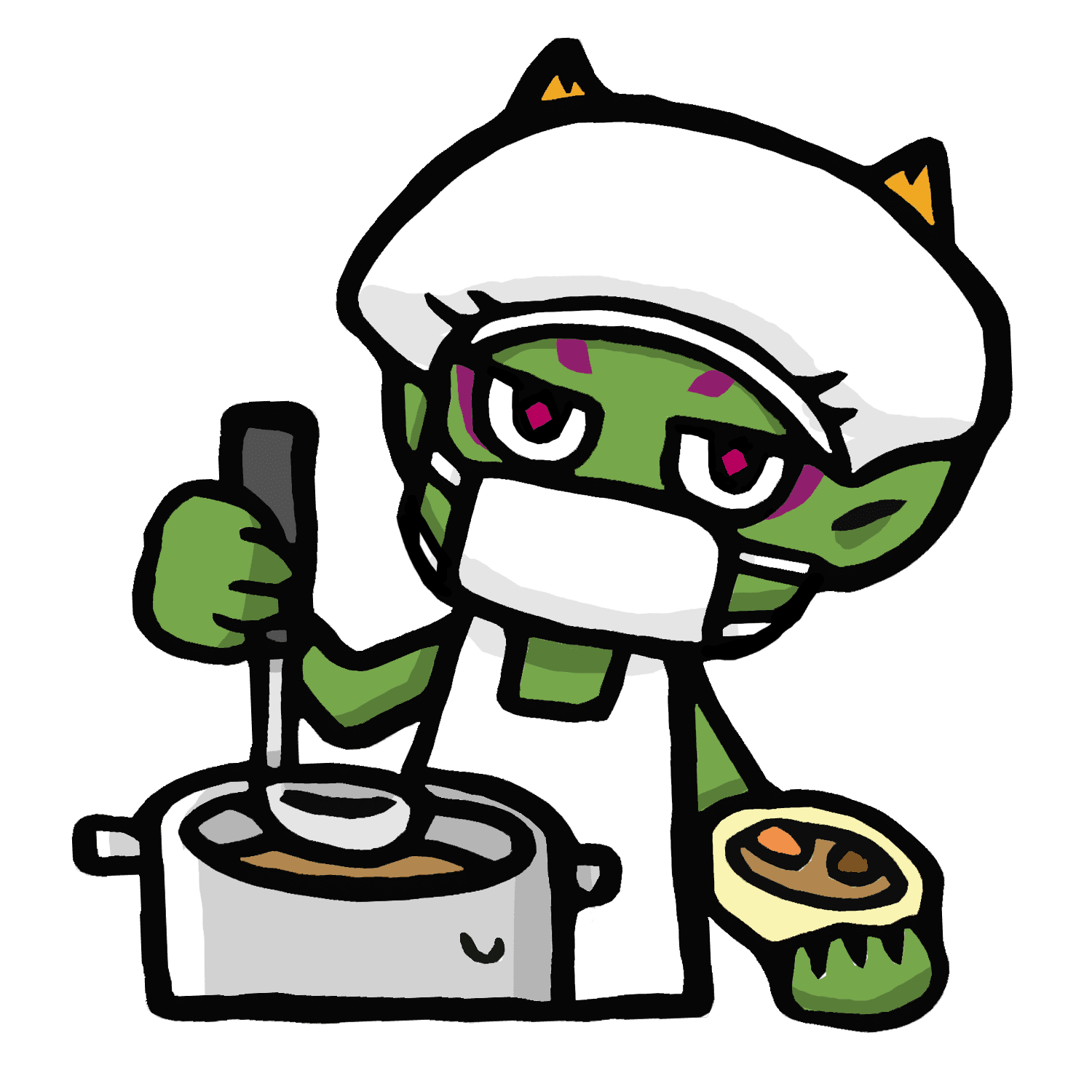 給食当番のヤーマのイラスト