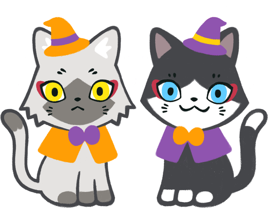 ハロウィンを楽しむCNPのイラスト