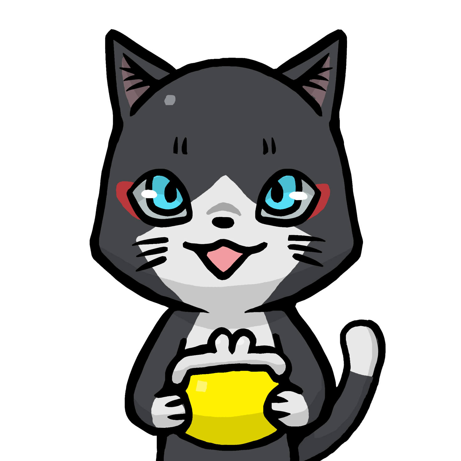 お財布を持つトワのイラスト