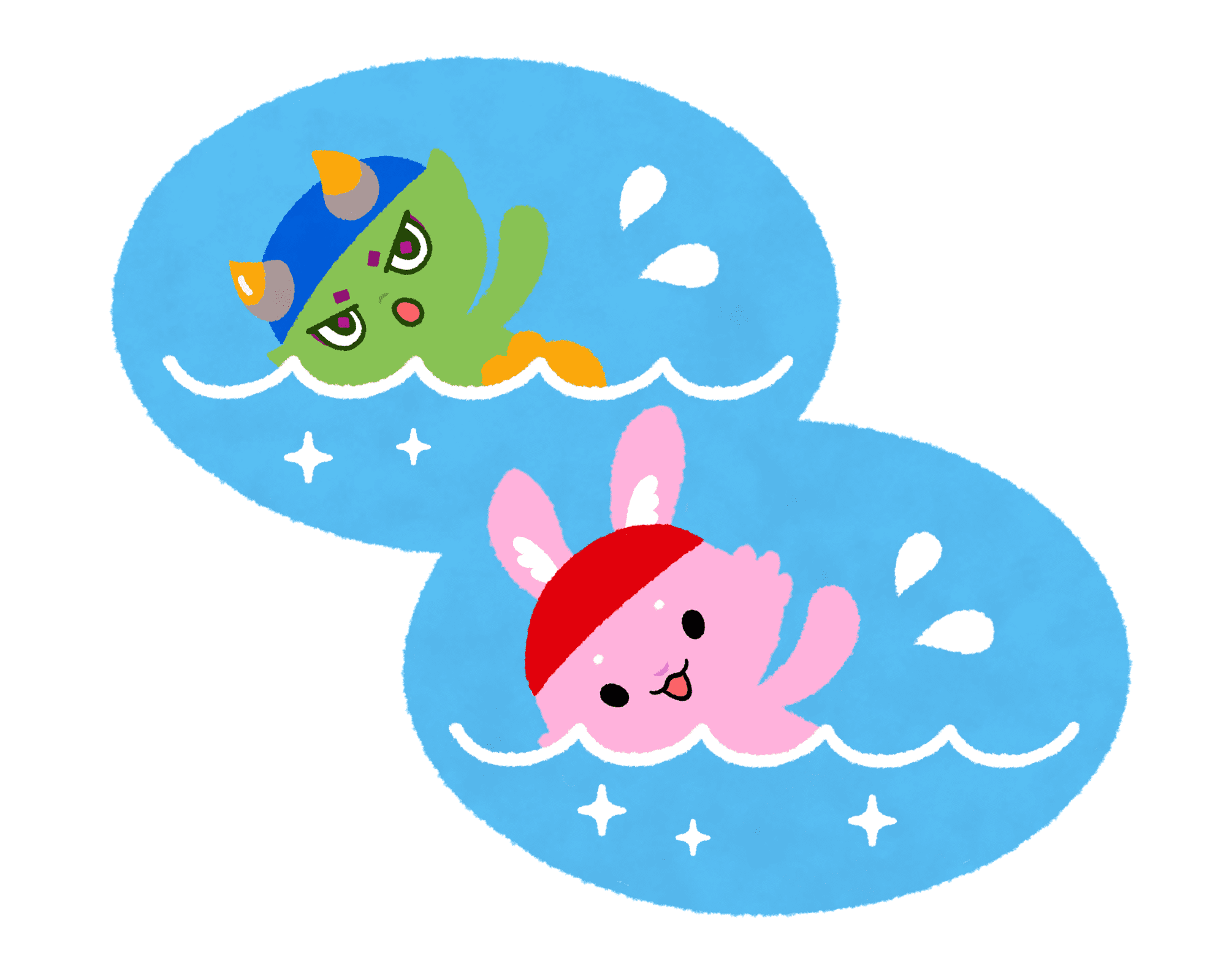 水泳をするCNPのイラスト