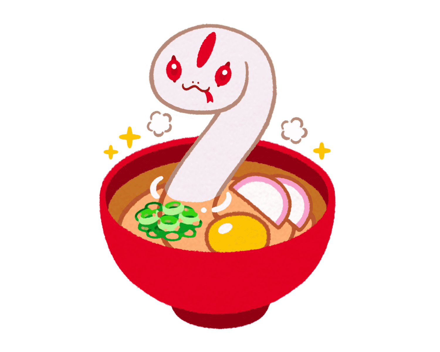うどんになったオロチのイラスト