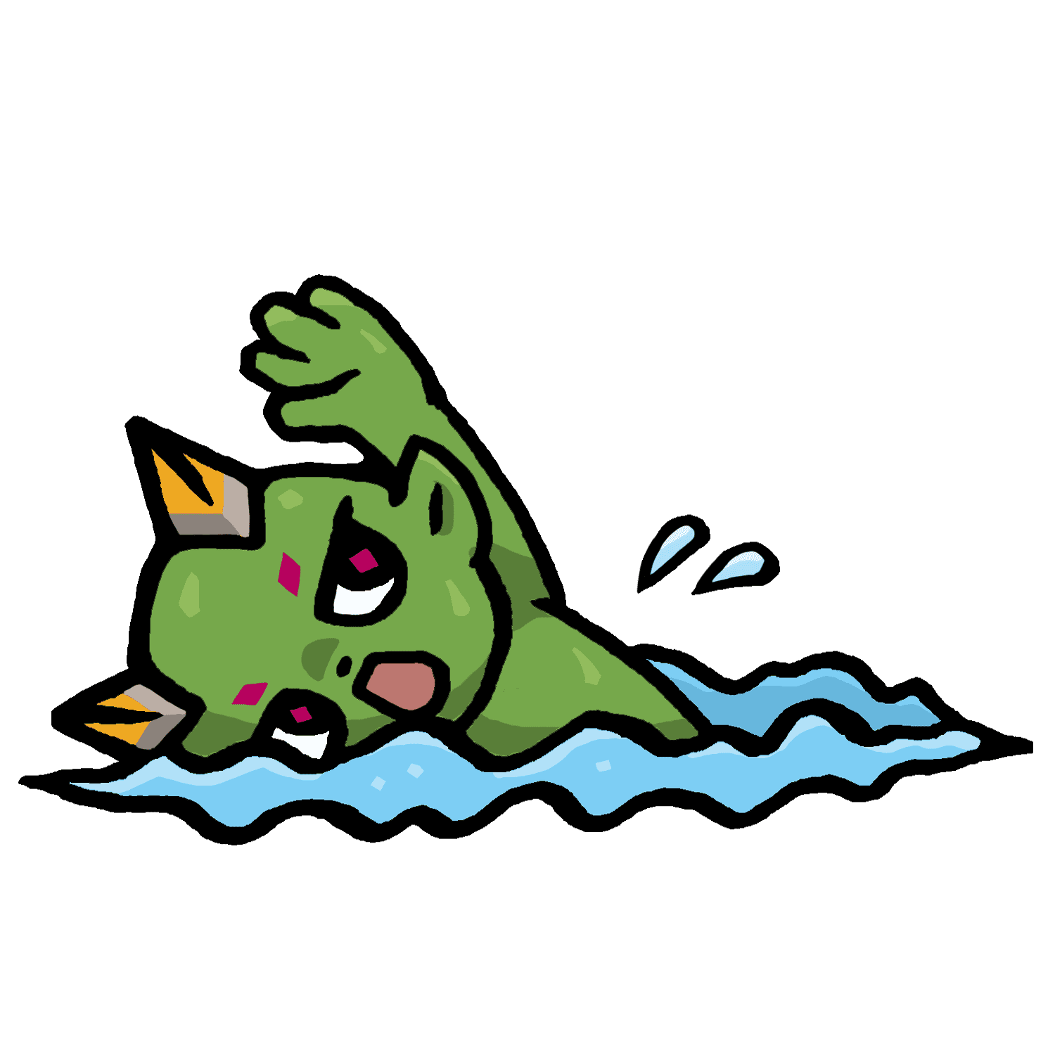 泳ぐヤーマのイラスト