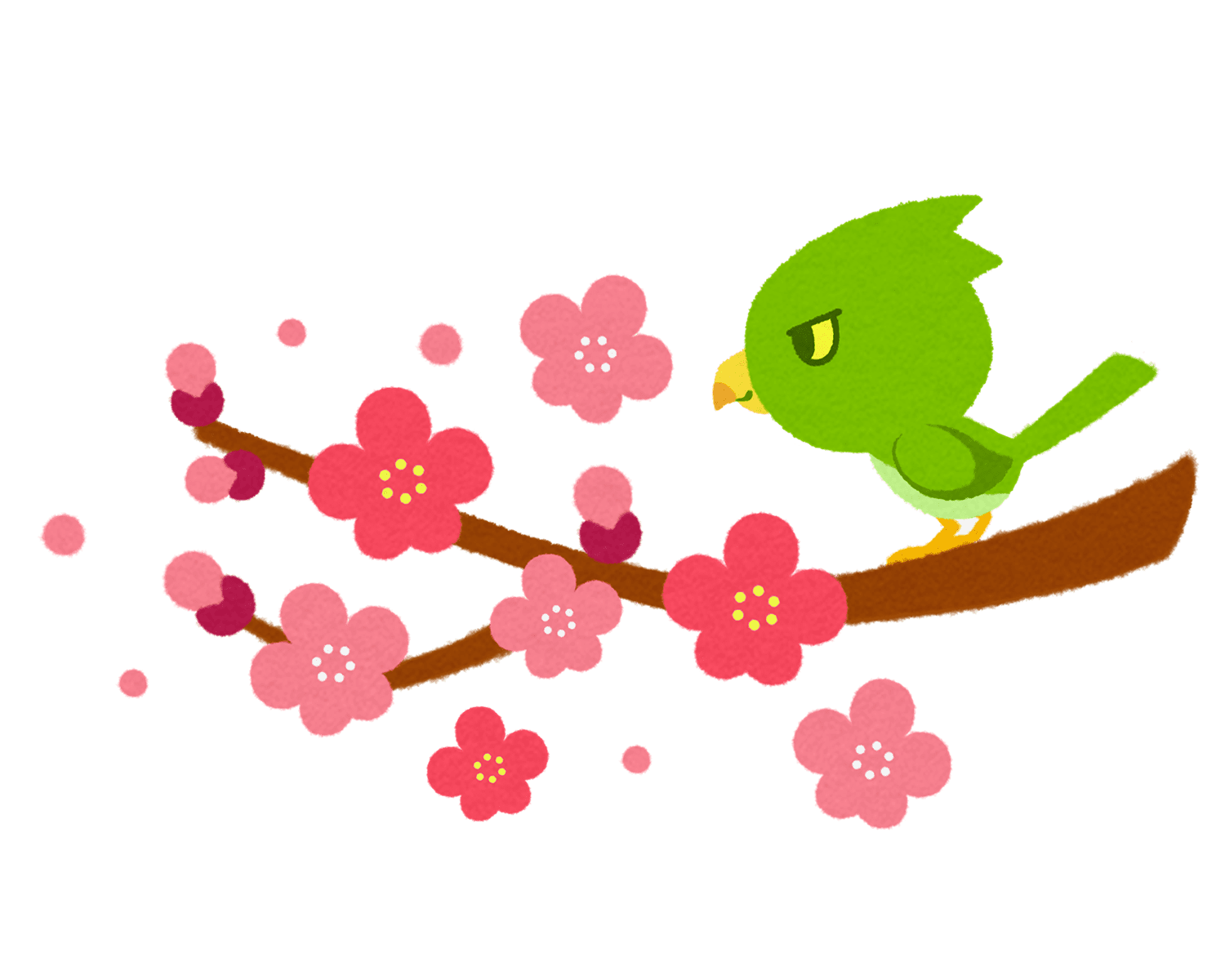 梅の花とウグイスのイラスト