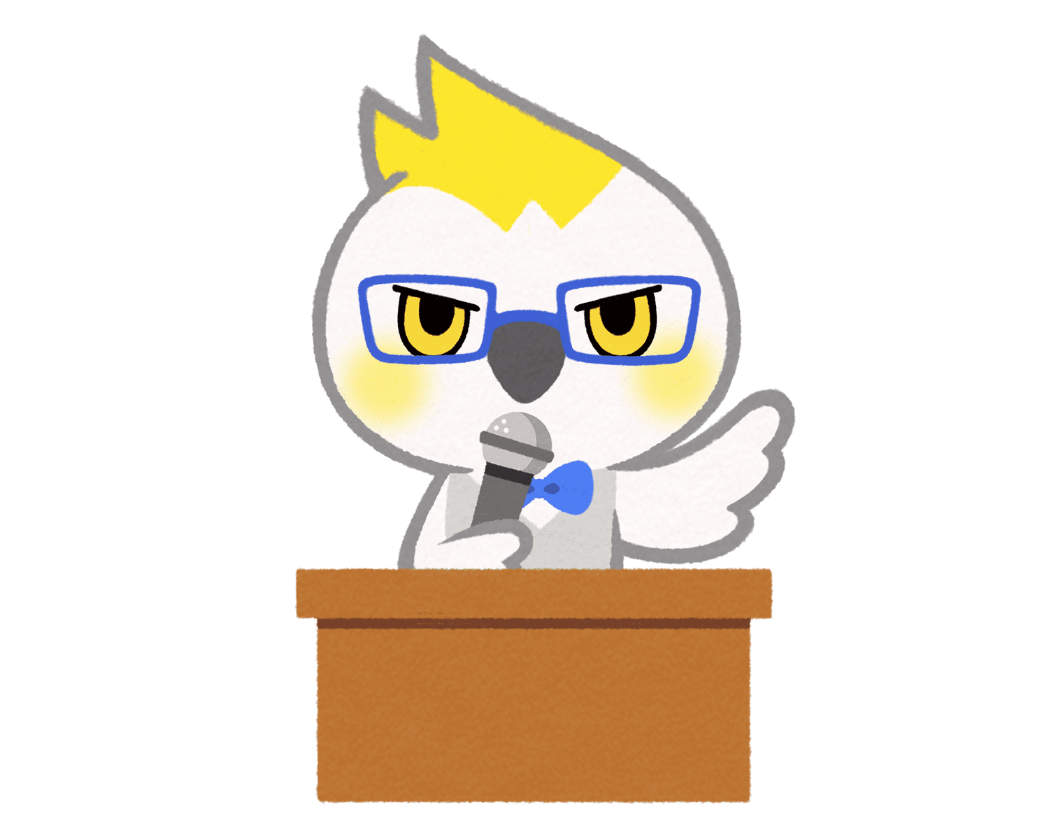 講演会で話すナルカミのイラスト