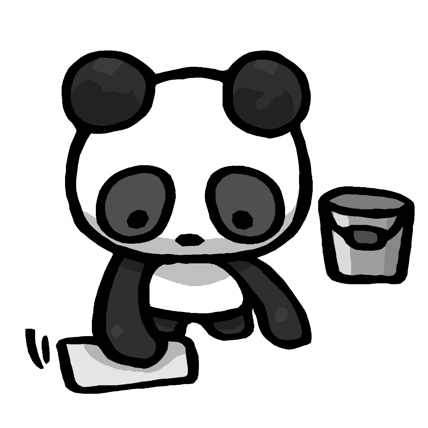 雑巾で掃除をするリーリーのイラスト