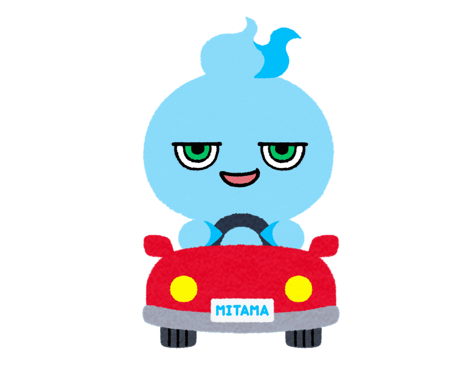 車を運転するミタマのイラスト