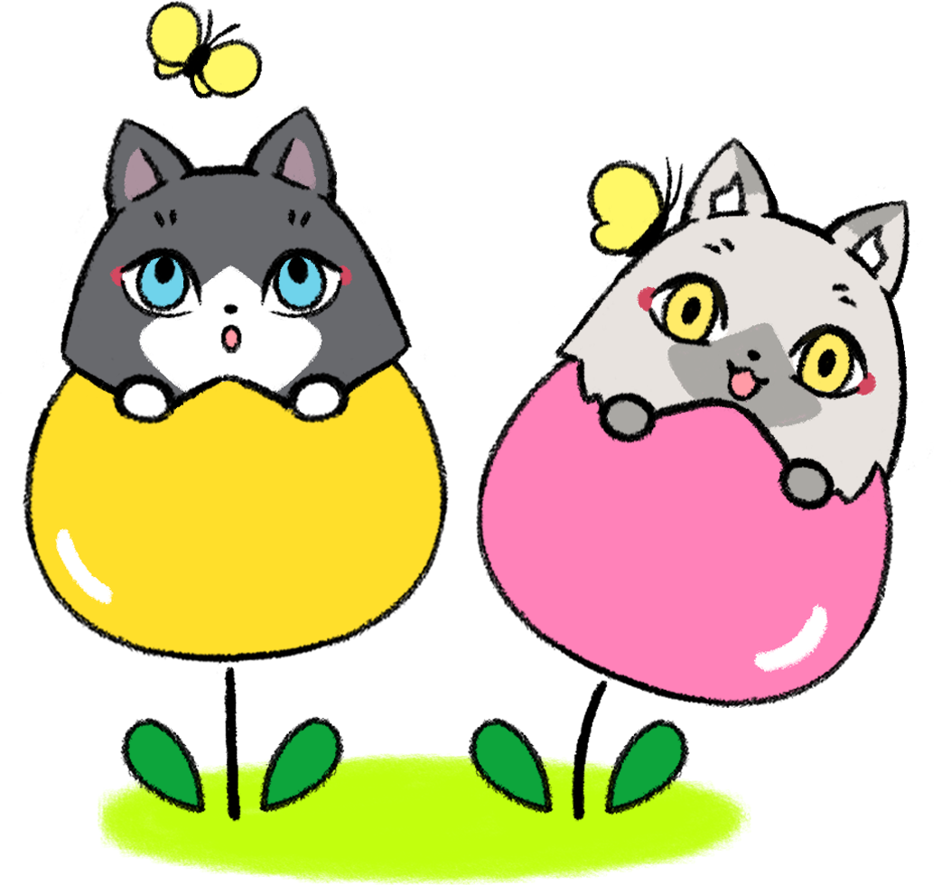 チューリップとトワ・セツナのイラスト