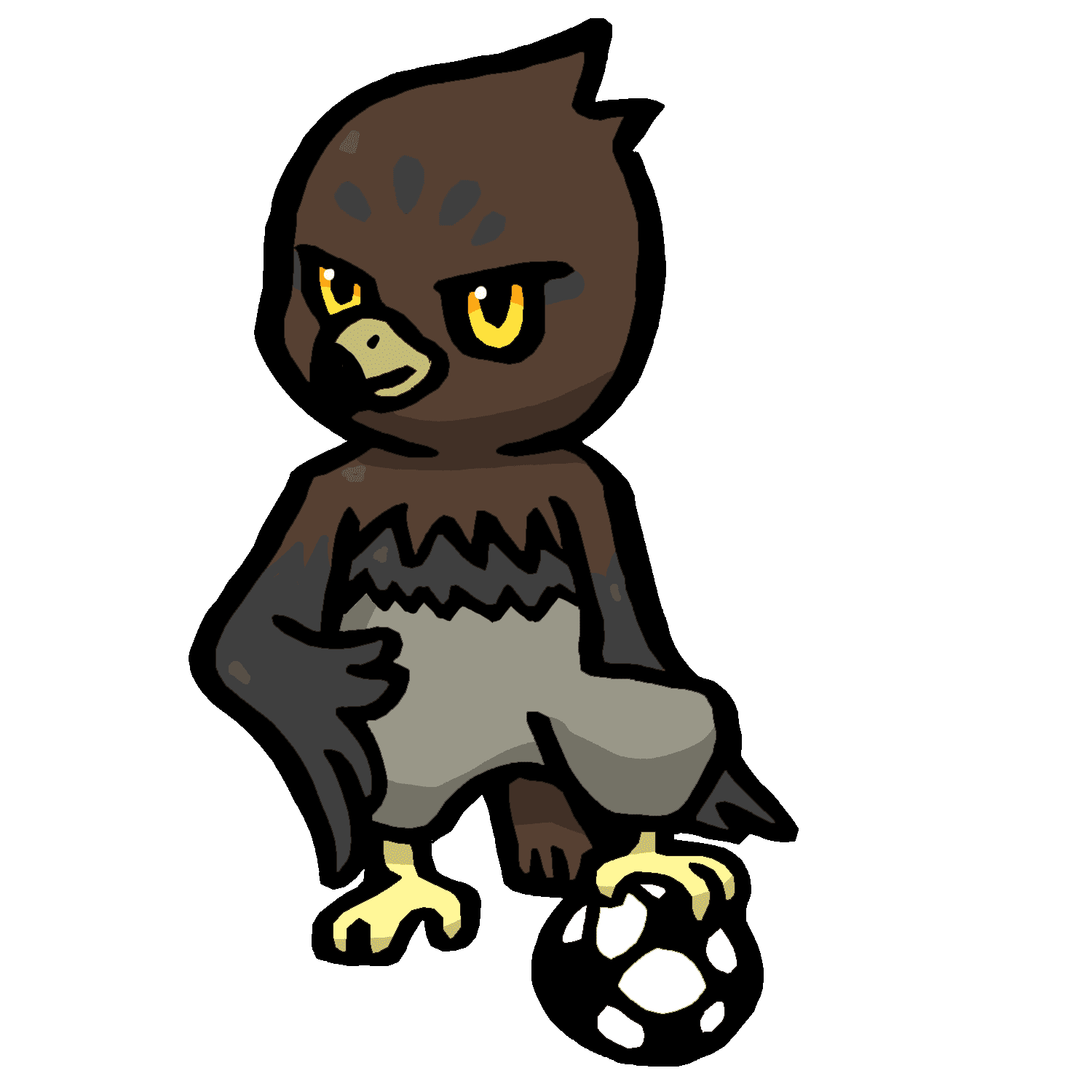 サッカーをするナルカミのイラスト
