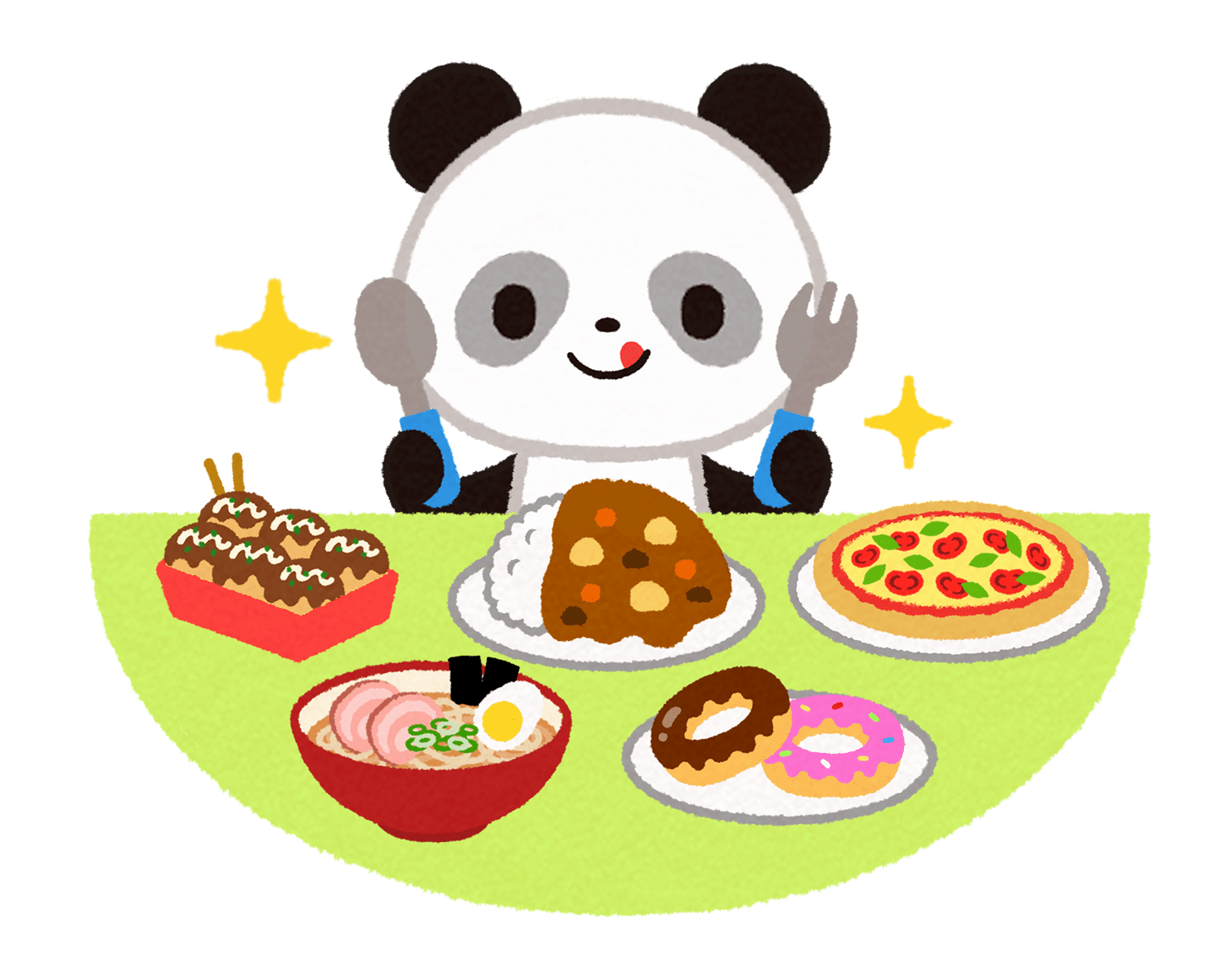 食事を楽しむリーリーのイラスト