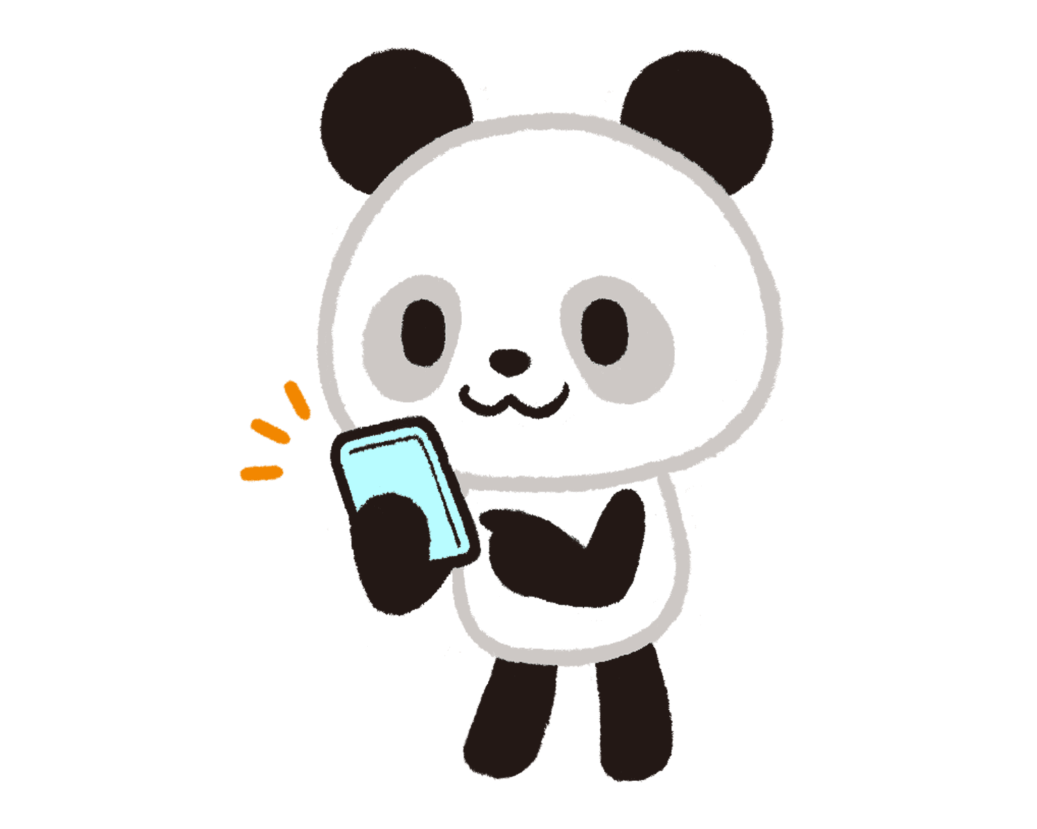 スマホを使うリーリーのイラスト