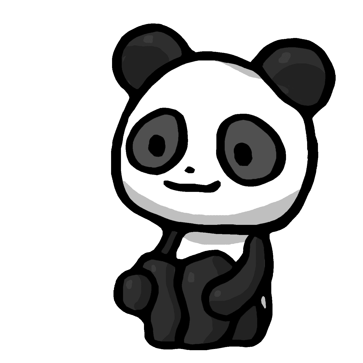 三角座りをするリーリーのイラスト