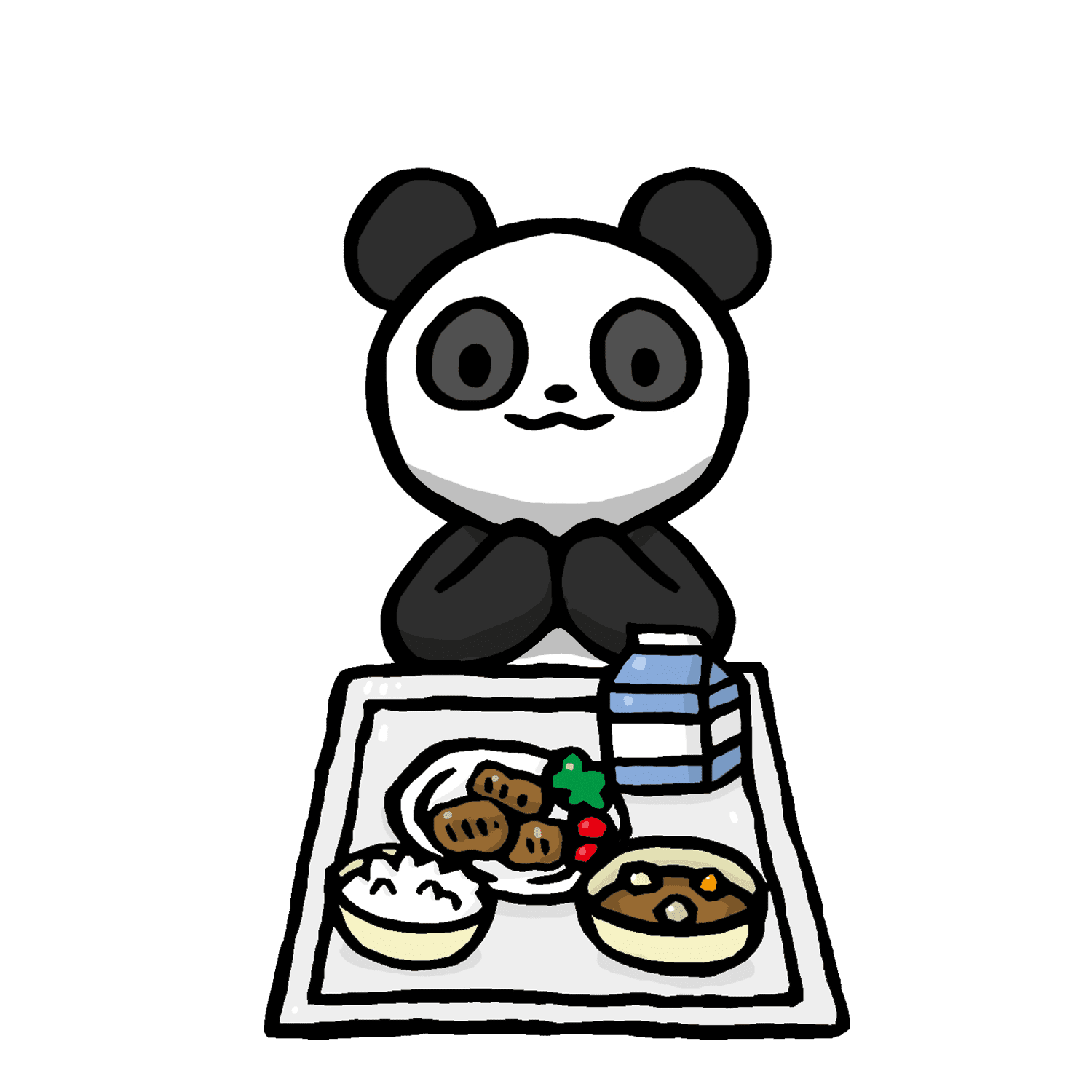 いただきますをするリーリーのイラスト