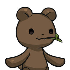 Leelee-Brown bear(leaf) #00155