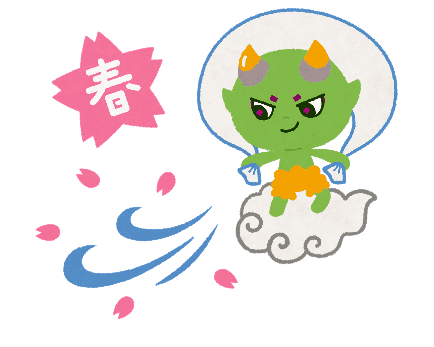 春一番を吹かせるヤーマのイラスト