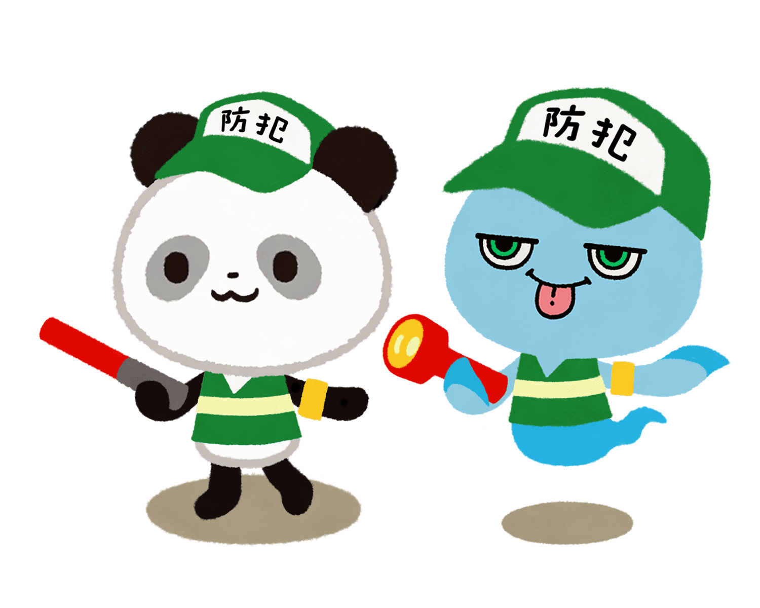 防犯パトロールをするリーリーのイラスト