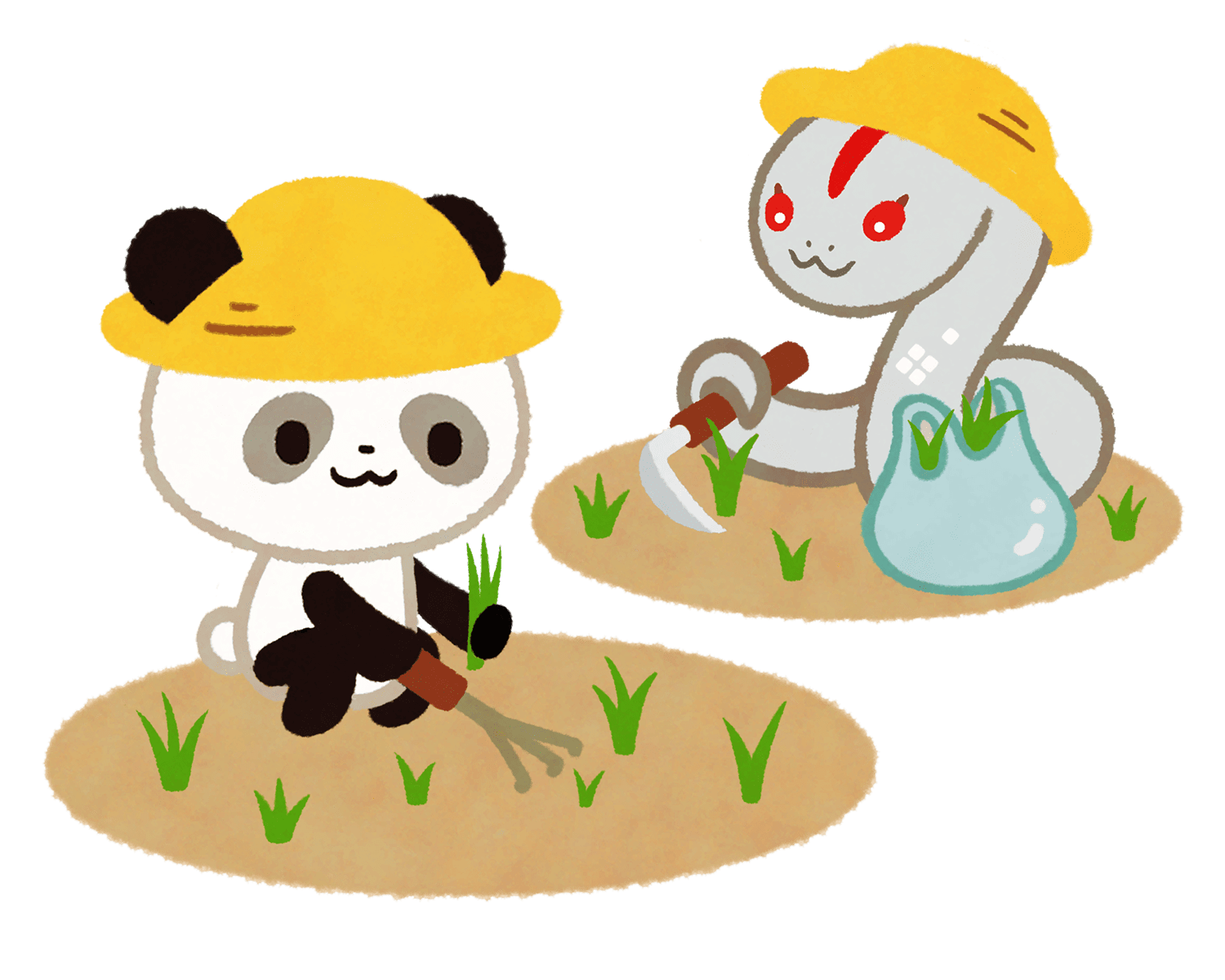 草刈りをするCNPのイラスト