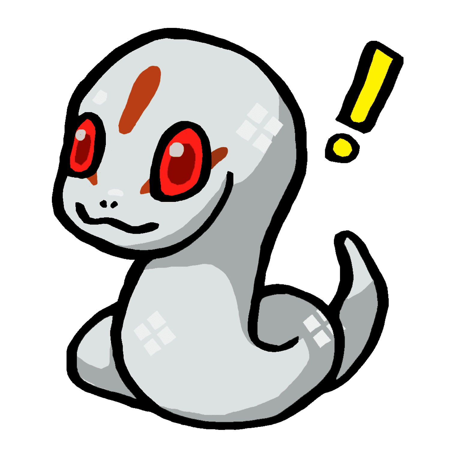 何かを発見したオロチのイラスト