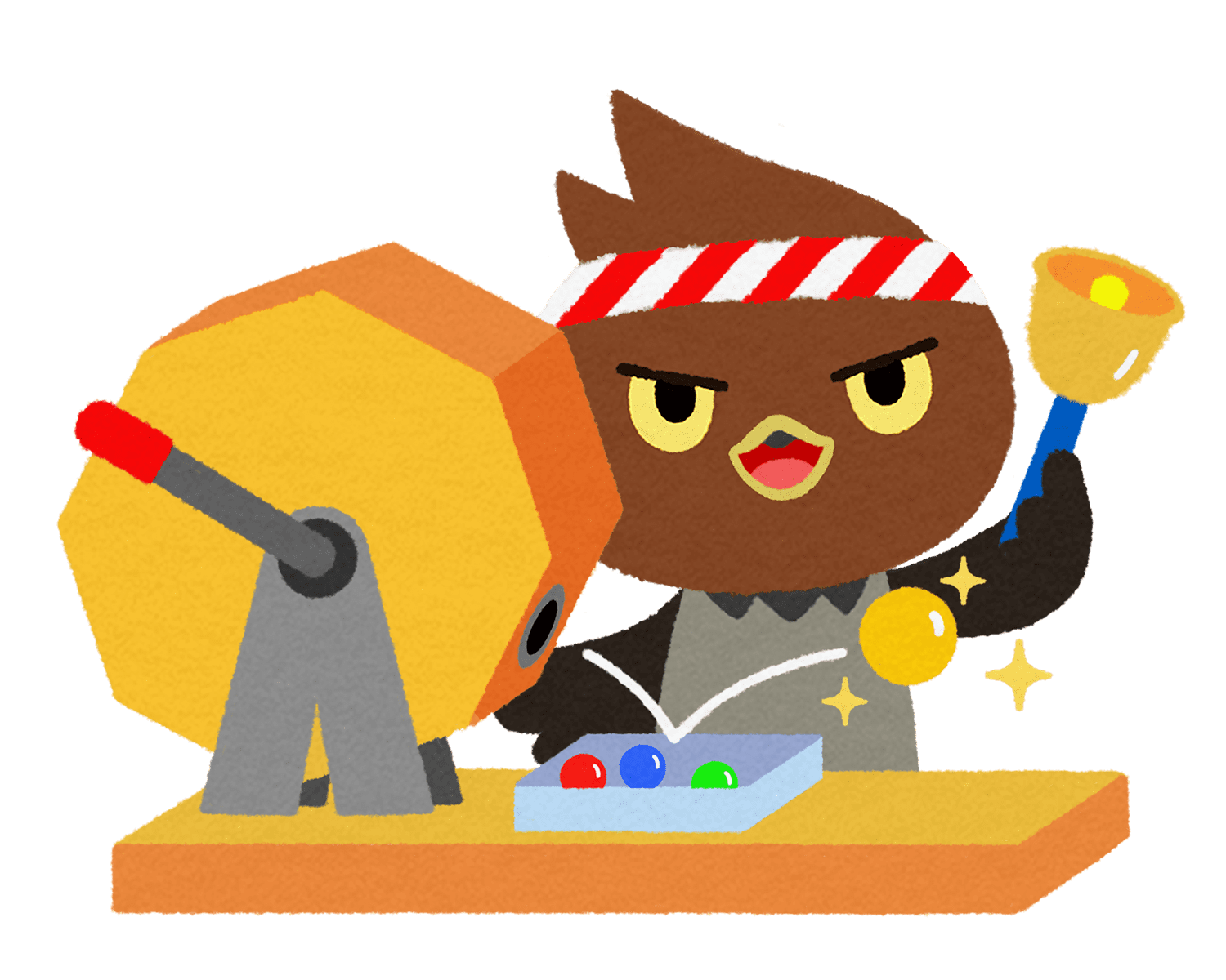 ガラポン抽選とナルカミのイラスト
