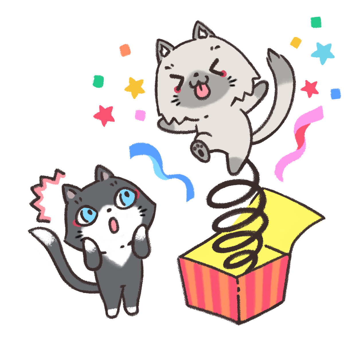 トワを驚かせるセツナのイラスト
