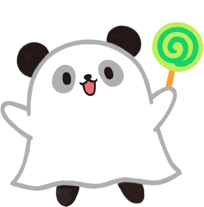 おばけの仮装をするリーリーのイラスト