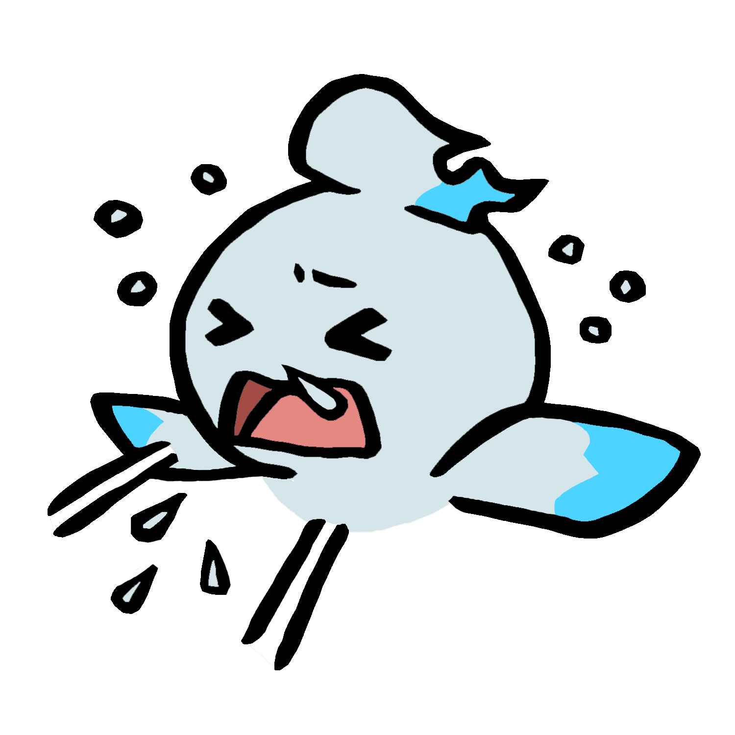 くしゃみをするミタマのイラスト